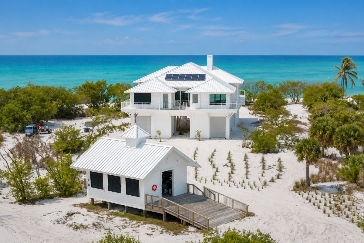 Keelanie Private Island Residence Hero Shot Facing East of Gulf